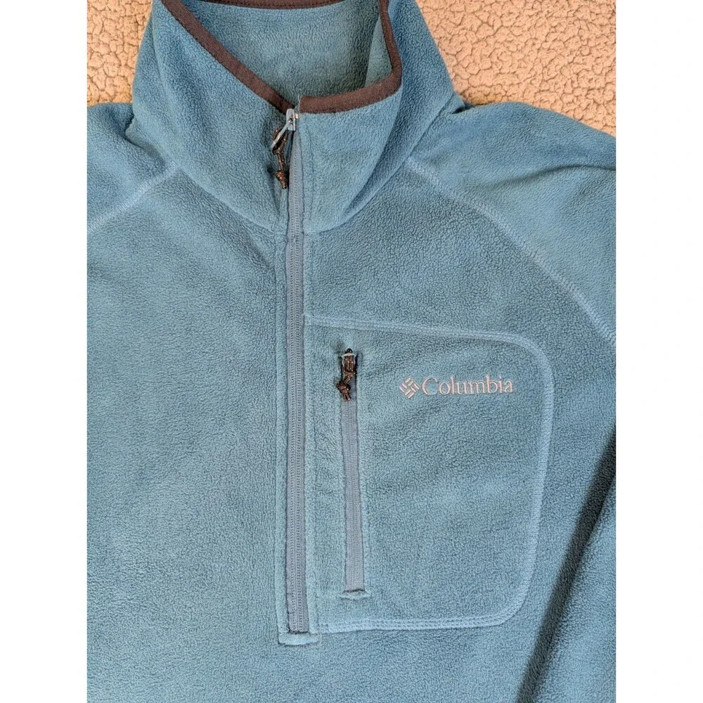 Columbia Men's Blue Quarter-Zip Fleece Pullover Outdoor Activewear Jacket Sz XL